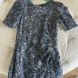 Slate blue lace gown